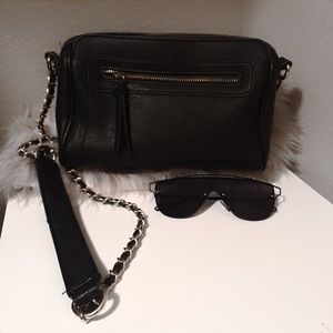Black leather Crossbody